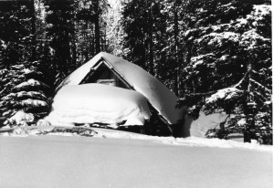 Olallie Meadow Cabin in the snow - 1966